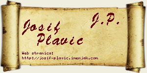 Josif Plavić vizit kartica